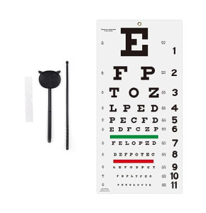AISITESY Snellen Eye Chart avec autocollant de fixation 27,9 x 55,9 cm, pour examens de la vue, idéal pour le médecin, l'école, la maison avec o...