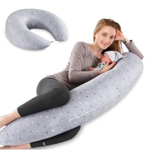 Lannvan Coussin Grossesse et Allaitement XXL – Multi-Usages en Coton