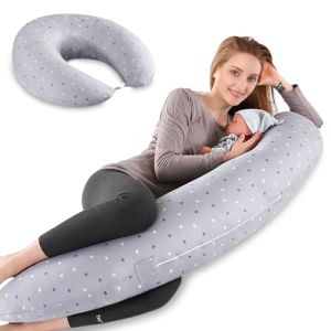 Lannvan XXL Pregnancy and Nursing Pillow – Multi-Use Cotton Design