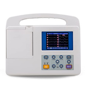 GKPLY Moniteur ECG/EKG, électrocardiographe Portable Professionnel Couleur LCD numérique 12 dérivations 3 canaux avec Papier d'impression pour S...