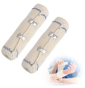 Bande de Crêpe Médicale - 4,5m x 15cm - Bandage Extensible, Absorbant et Réutilisable en Coton Pur (Lot de 2)