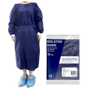 BORNOVA Surblouse médical jetable - Blouse d'isolation protection chirurgicale patient hôpital - PP Taille universelle - Qualité professionnelle...