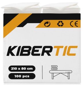 KIBERTIC – Pack of 100 Disposable Elastic Sheets 80x210 cm Non-Woven Fabric | High-Quality SMS Disposable Examination Sheet | Massage Table Sheet