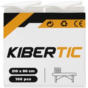 KIBERTIC – Pack of 100 Disposable Elastic Sheets 80x210 cm Non-Woven Fabric | High-Quality SMS Disposable Examination Sheet | Massage Table Sheet