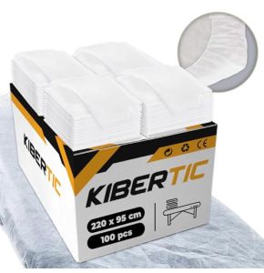 KIBERTIC – Lot de 100 Draps Jetables Élastiques 95x220 cm – Tissu Non Tissé