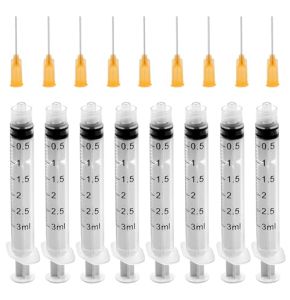 15 Pieces 3ml Syringes, Syringes with Needle, Plastic Syringes, Food Syringes, Dosage Syringes for Experimentation and Distribution