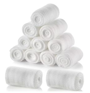 Rolls of Gauze Bandages 10 cm x 4.5 m First Aid Dressings Stretch Support Bandages 12Pcs