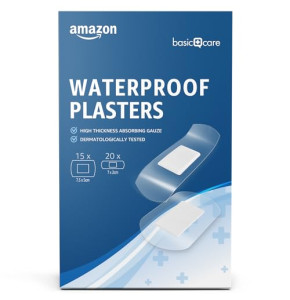 Amazon Basic Care Waterproof Plasters (Transparent 