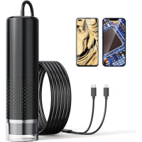 Microscope numérique USB, Endoscope de grossissement 50X-1600X Portable AOPICK, Microscope Digital Portable avec 8 LED pour Android (USB-C), iPhon...
