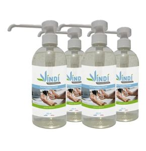 Vindi Disinfectant - Hydroalcoholic Solution - Pack of 4 Bottles of 500ml - French Manufacturing - 76% Alcohol - Hand and Surface Disinfection