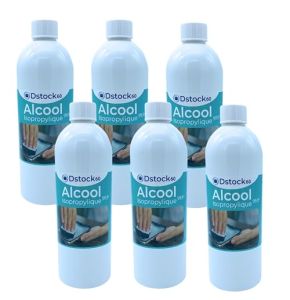 DSTOCK60 – Lot de 6 bouteilles de 1 litre d’Alcool Isopropylique 99,9° extra pur - Isopropanol liquide IPA parfait comme solvant, nettoyant et...