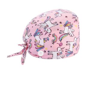 KGDUYC Disposable Medical Caps, Women Bonnets, Printed Cotton Surgical Hat, Nurse Hat, Chef Hat