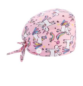 KGDUYC Charlottes médicales à Usage Unique,Bonnets Femme,Casquette chirurgicale imprimée en Coton Doux, Chapeau d'infirmière, Chapeau de Chef, ...