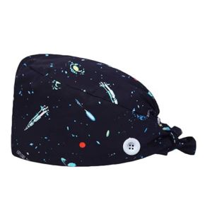 KGDUYC Disposable Medical Caps, Reusable Surgical Cap for Men and Women with Buttons and Starry Sky Pattern