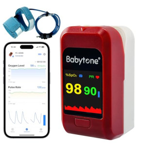 Babytone oxymètre de pouls pour bébé et adulte, oxymètre de sang doigt pour enfants, oxymètre avec alarme pour la saturation en oxygène O2 et...