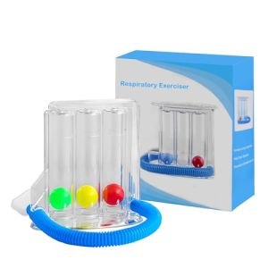 Appareil Exercice Respiratoire, Exerciseur Respiratoire Pulmonaire Profond, Spiromètre Incitatif, Inspiromètre Exercice Pulmonaire avec 3 Boules Colorées