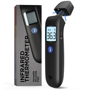 Thermomètre auriculaire et frontal, thermomètre infrarouge professionnel 2 en 1, mesure rapide, mode silencieux, thermomètre de température pr?...
