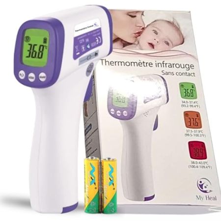 Thermomètre frontal professionnel Sans Contact Adulte, Enfant et Surface | Thermomètre médical infrarouge | Thermometre fievre | Thermometre beb...