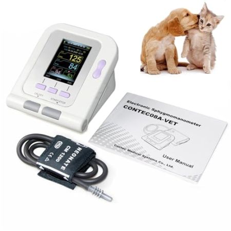 Tensiomètre Vétérinaire, Brassard De Tensiomètre Vétérinaire Numérique, Machine Automatique BP pour Animaux avec Écran LCD, Soins Aux Anima...