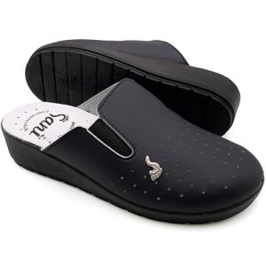 Chaussons sanitaires anatomiques pour femmes, chaussons en cuir véritable, chaussures orthopédiques avec élastique réglable, sabots fabriqués ...