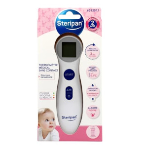 Steripan - Thermomètre Médical Sans Contact - Mesure par Infrarouge - Piles Incluses - Mesures Ultra-Précises - Résultat en 3 secondes