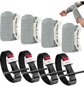 AEUZWR Tourniquet, 4 Pieces Tactical Tourniquet + 4 Pieces Israeli Bandage, Emergency Tourniquet for Hiking