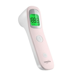 EUROPAPA Thermomètre de fièvre pour bébés, enfants, adultes, thermomètre frontal infrarouge avec alarme de fièvre, interrupteur °C/°F, mém...