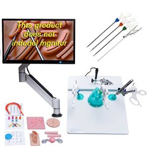 Modèle d'enseignement, boîte de Simulation de Chirurgie Laparos, boîte de laparoscopie Pliable avec 4 Instruments chirurgicaux et 10 modules et ...