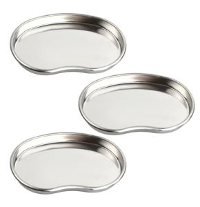 Cozlly 3pcs Plateau à Instruments, 19.5cm Plateaux De Laboratoire en Acier Inoxydable, Plateau Médical INOX, Plateau Tatouage Désinfection pour ...