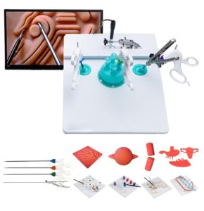 Opaeroo Boîte de Formation pour Simulateur Laparoscopique avec 4 Instruments et 10 Modules de Formation