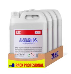 Hostelpak | 4 x 5 l – Alcool isopropylique pureté 94 °C, nettoyage surfaces et composants électroniques