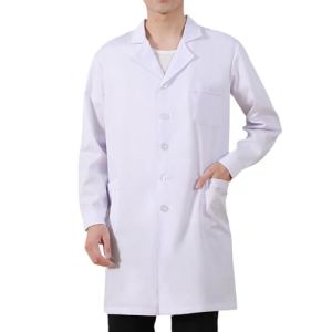 MINGHAM Blouse À Manches Longues Pour Homme Et Femme, Blanc., XL - Pour Laboratoires Et Pharmacies