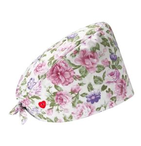SCJJZ Disposable Medical Caps, Women’s Nurse Cap, Dental Cap, Reusable Cotton Surgical Hat with Buttons