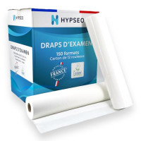 HYPSEO Drap d'Examen Écologique Lisse Pure Ouate - Fabriqué en France - Lot de 12 Rouleaux, 150 Formats - Qualité Premium 50 x 34 cm - ECOLABEL ...