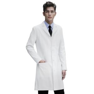 W. Brooke Blouse Ajustée pour Hommes, Poches de Hanches, Fermeture à Boutons, Blanc, pour Laboratoire