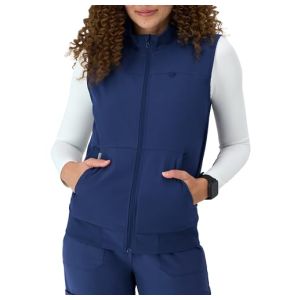 Hanes Women's Comfortable Medical Vest - Stretch Fabric Moisture-Wicking, Athletic Navy, X-Large