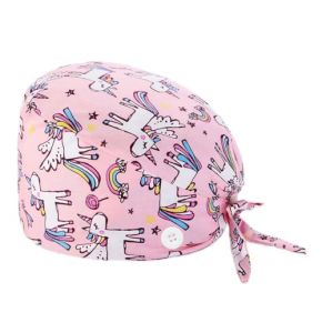 EORPAVU Disposable Medical Caps, Soft Printed Cotton Surgical Hat, Nurse Hat, Chef Hat, Absorbent Towel
