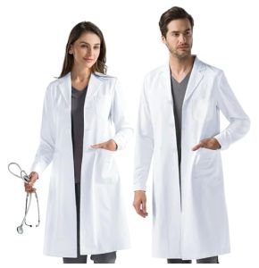 AUYAO Blouse Manches Longues hôpital, médecin, Laboratoire - Homme Femme - Mélanges de Polyester et de Coton de Haute Qualité