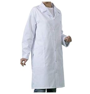 Blouse Coton Blanche Chimie, Laboratoire, Kiné Femme et Homme - Blouse Lycée Chimie - Manches Longues S...