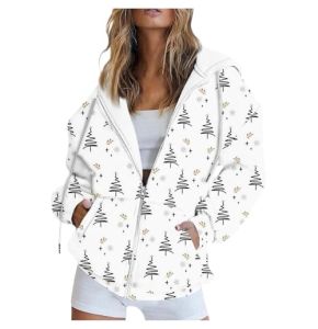 Women's Buttoned Hoodie Nurse Jacket, Crew Neck, Long Sleeves, Christmas Sweatshirt, Loose Fit, Holiday Outfit 2024