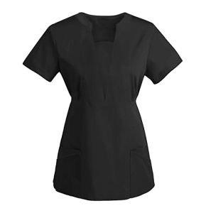 Générique Blouse Femme Blanche Col en V Tunique Esthéticienne