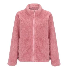 Warm Women's Jacket with Hood, Nurse Jacket for Women, Long Sleeve Coat, Plush Fleece Coat, Warm, Zipper Closure, Pocket Do...