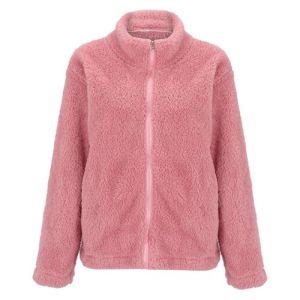 Warm Women's Jacket with Hood, Nurse Jacket for Women, Long Sleeve Coat, Plush Fleece Coat, Warm, Zipper Closure, Pocket Do...