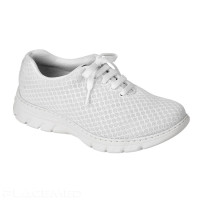 White Medical Shoe with Laces - Seamless Tennis Style, Sizes 35 to 46