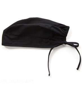 Cherokee Adjustable Black Operating Room Calot - Rear Elastic for Better Fit - Unisex One Size