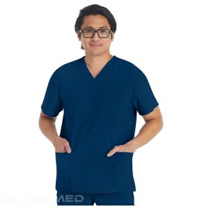 Men's Medical Tunic With V-Neck - Dickies Brand - 2 Side Slits - 4 Practical Pockets