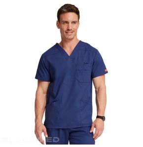 Men's Medical V-Neck Tunic – Dickies – Stretchable Inner Pocket – Side Vents