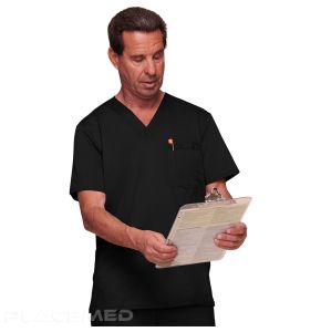 Tunique Homme À Col V Ultra Douce Respirante Et Facile D'Entretien 3 Poches Et Fentes Latérales Marque Cherokee