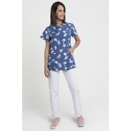 Blouse vétérinaire femme Modèle Geneve Motif Dog & Cat - Uniforme Microfibre