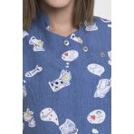 Blouse vétérinaire femme Modèle Geneve Motif Dog & Cat - Uniforme Microfibre